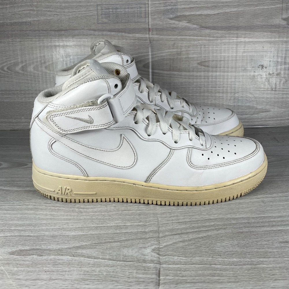 Men's Nike Air Force 1 High Top '07 Triple White Sneakers 315123-111 Size 10